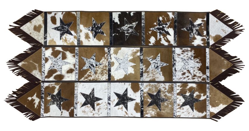 Hair on Cowhide Table Runners with star pattern #2